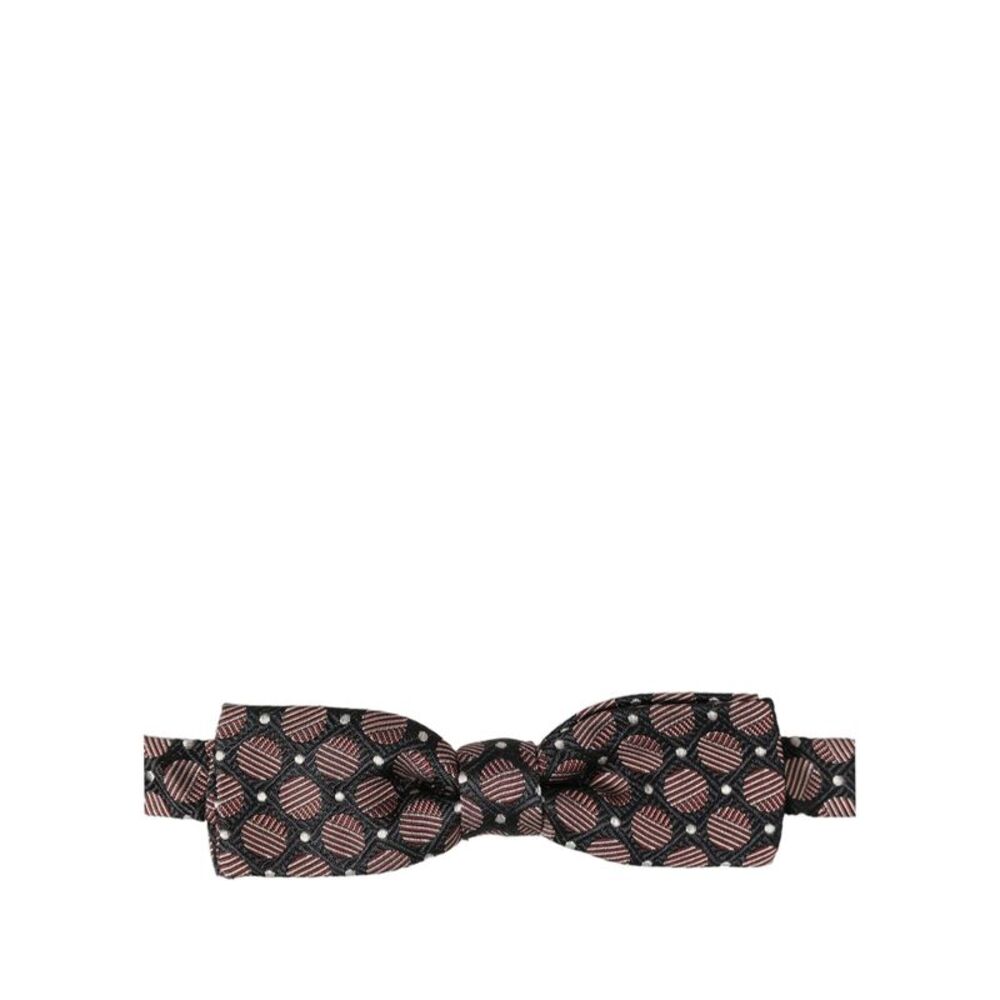 Dolce & Gabbana Multicolor Geometric Silk Adjustable Neck Papillon Bow Men's Tie